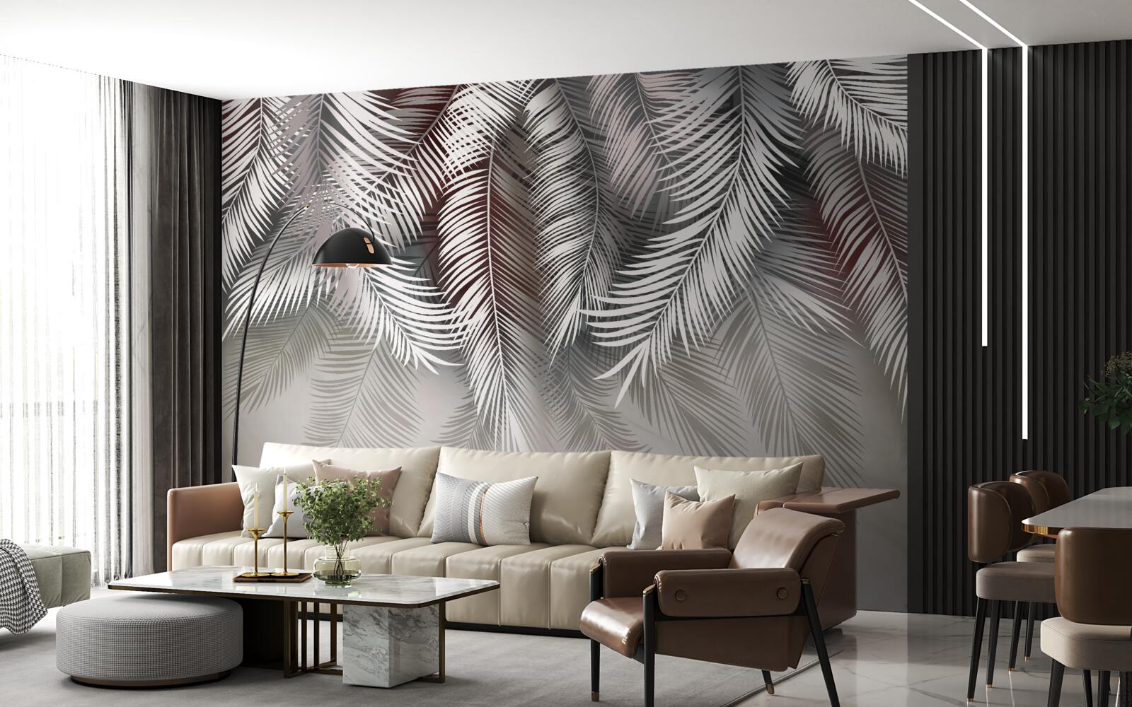 Fototapet frunze de palmier întoarse cu susul în jos