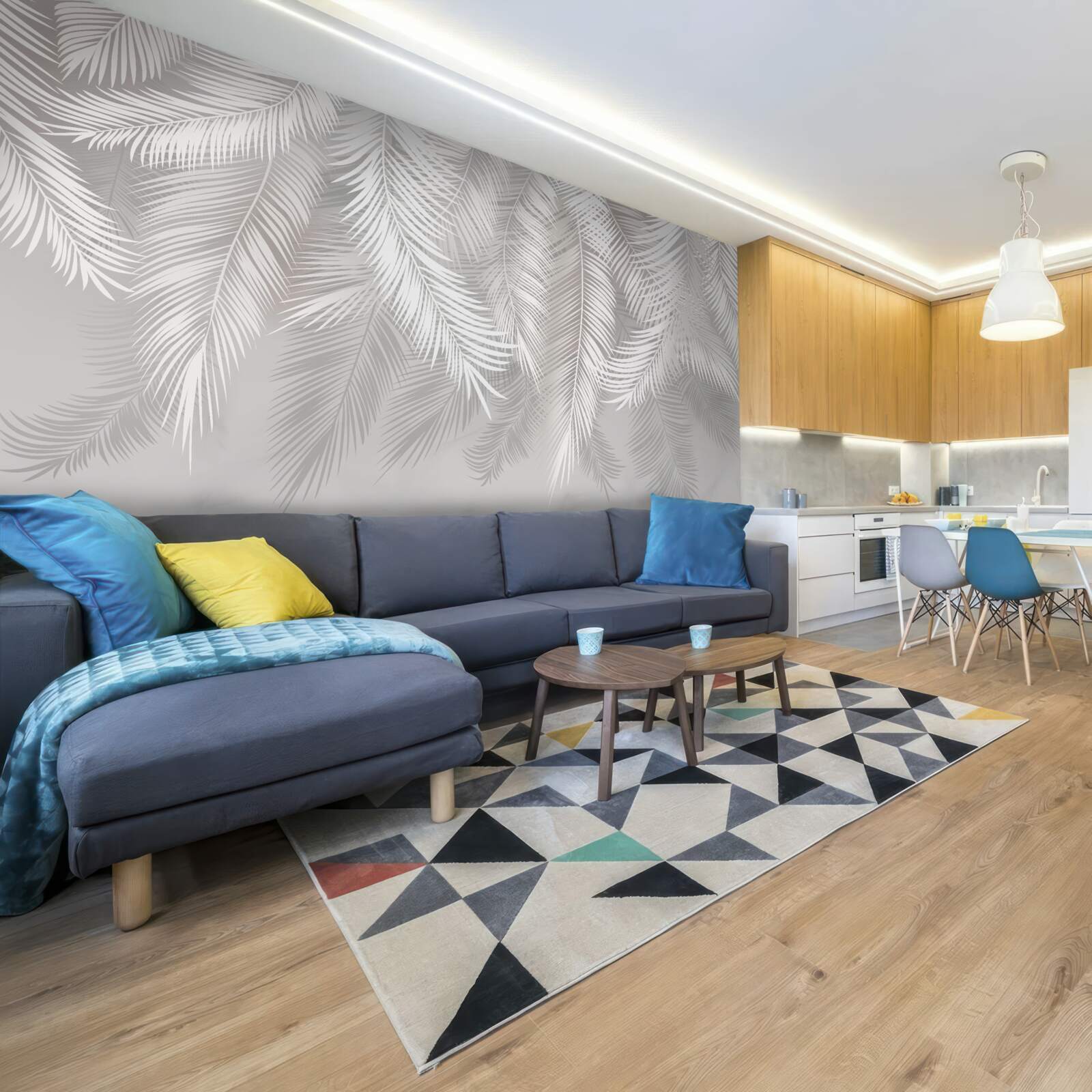 Fototapet frunzele, albe și strălucitoare, seamănă cu penele