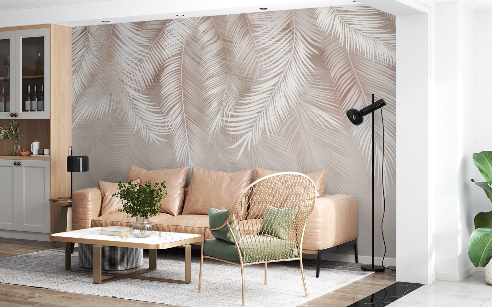 Fototapet pene în nuanțe roz și deschise