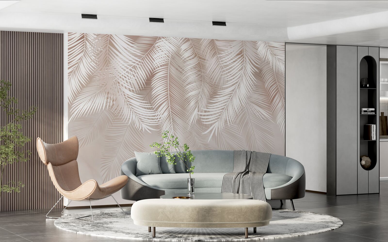 Fototapet pene în nuanțe roz și deschise