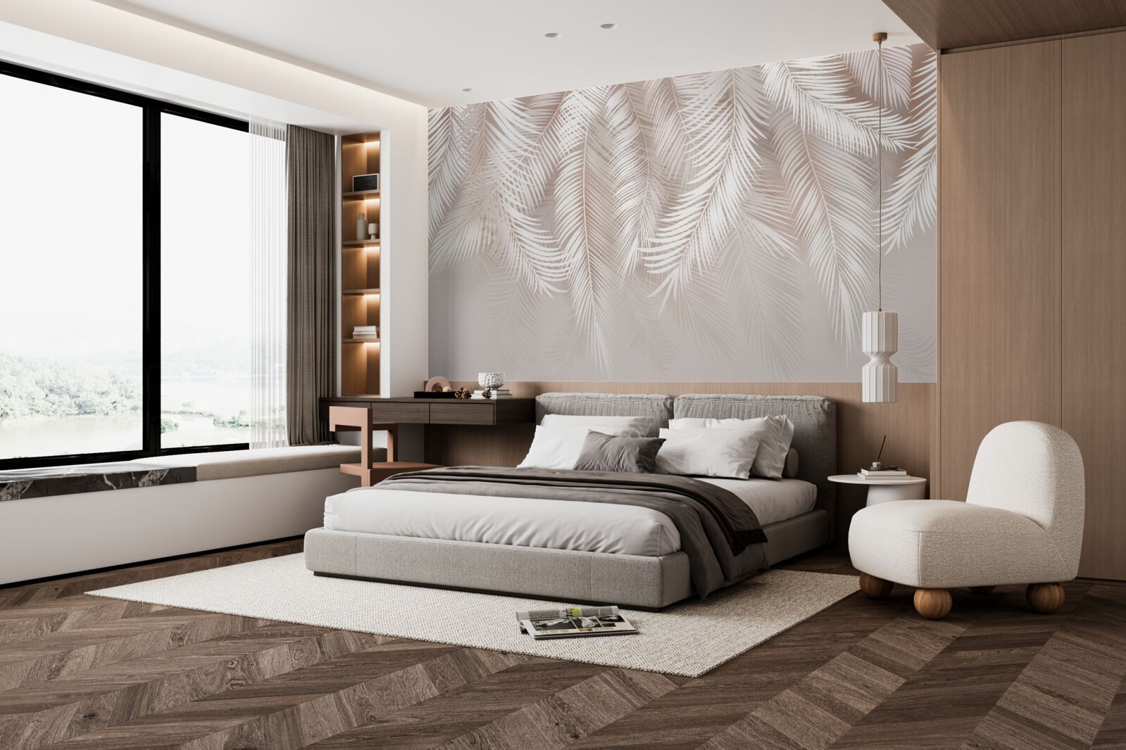 Fototapet pene roz moale