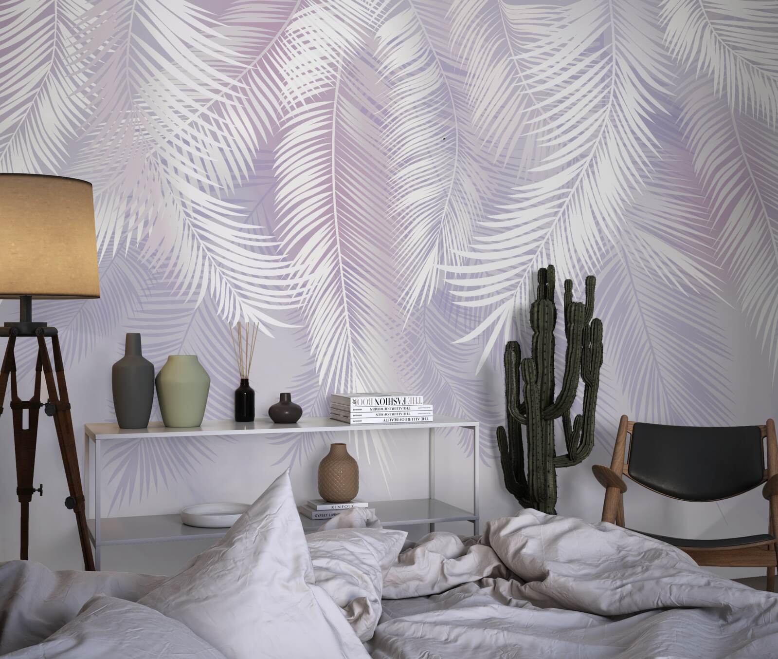 Fototapet frunze tropicale care cad