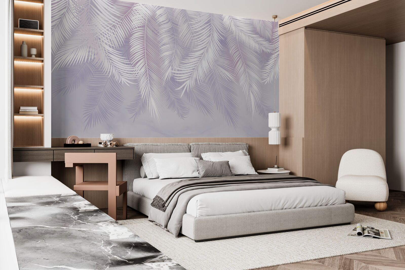 Fototapet frunze tropicale care cad