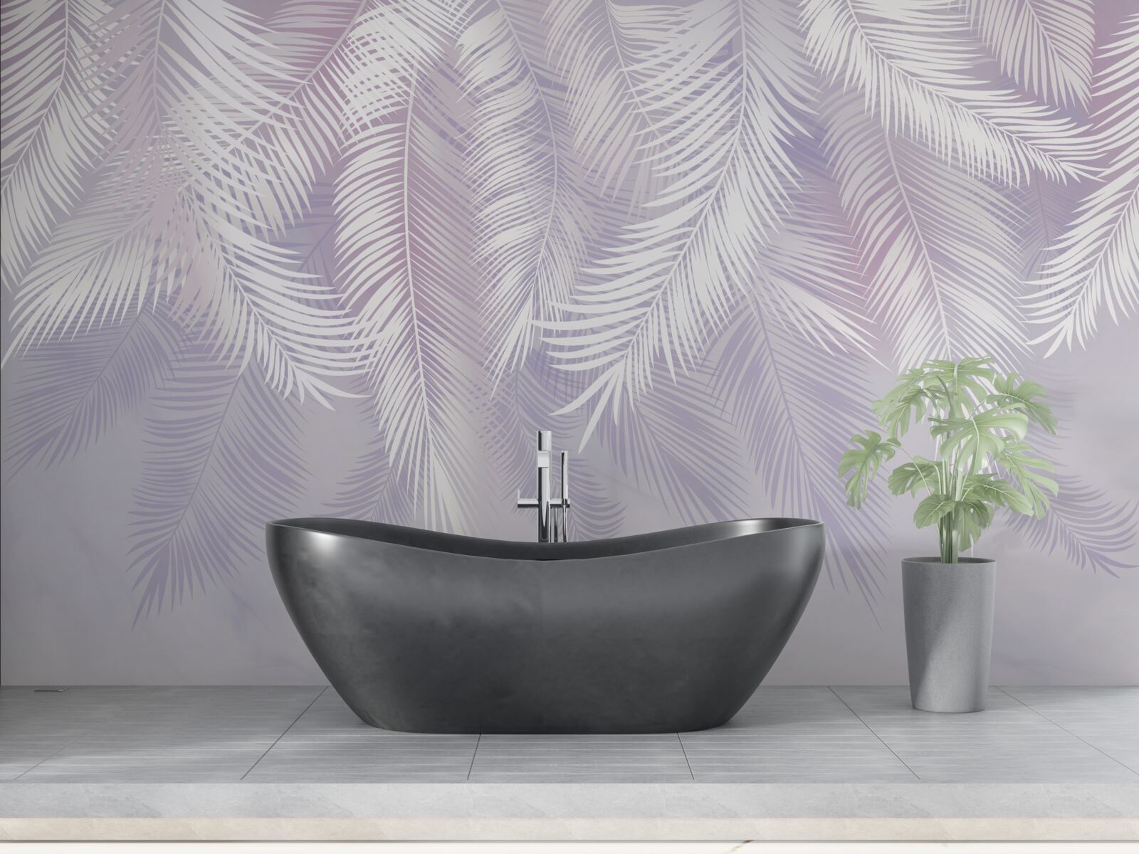 Fototapet frunze tropicale care cad