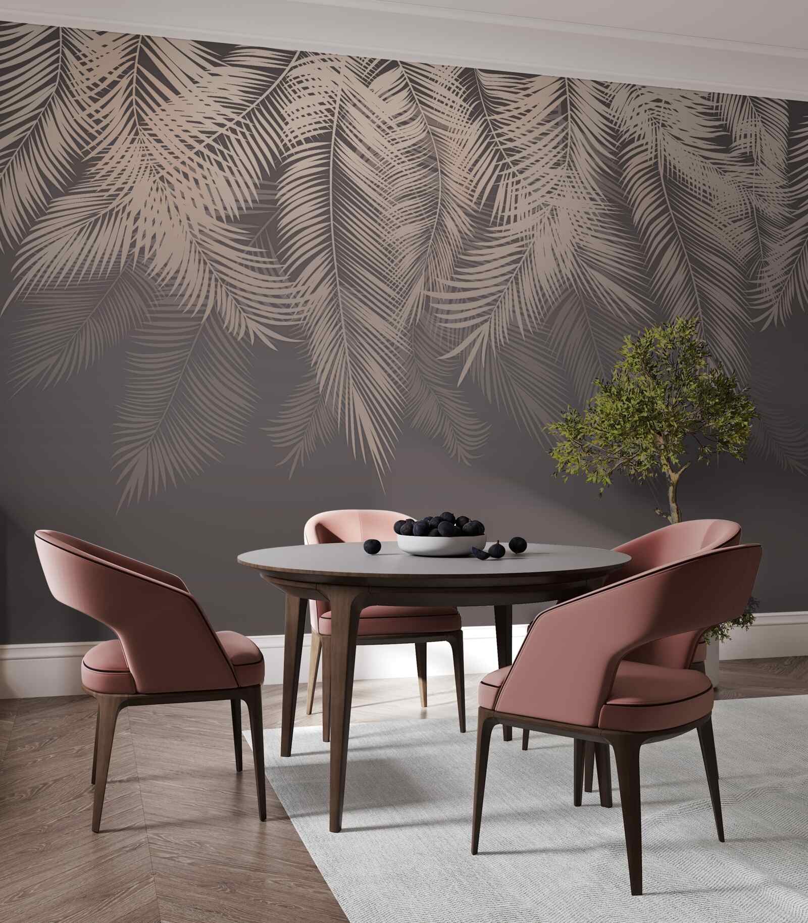 Fototapet frunze de palmier aurii