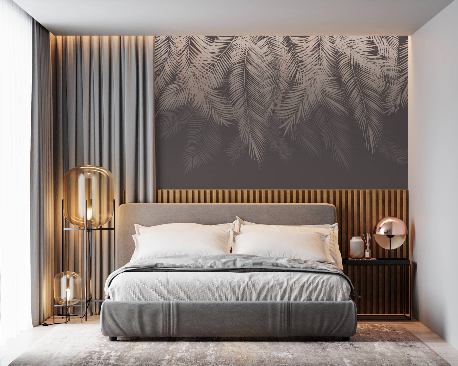 Fototapet frunze de palmier aurii