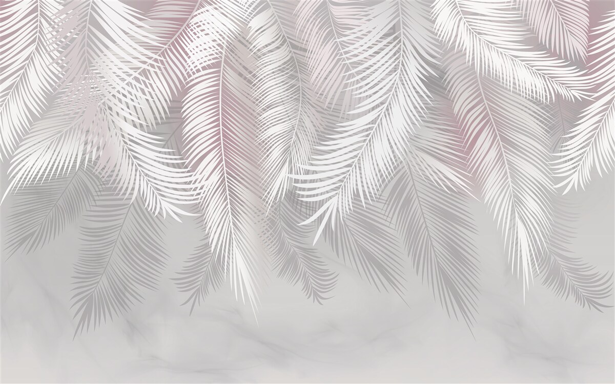 Fototapet frunze luminoase pe un fundal întunecat