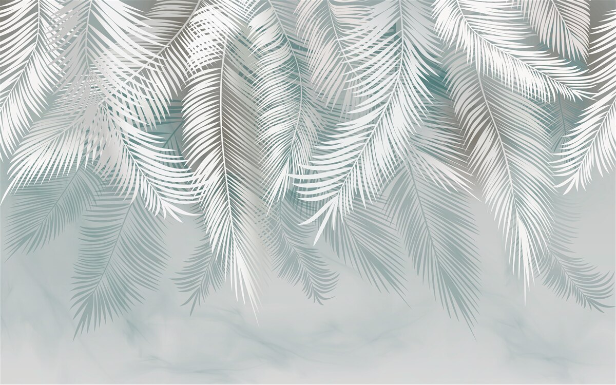 Fototapet frunzele de palmier seamănă cu penele