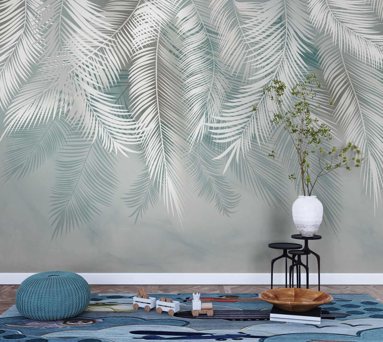 Fototapet frunzele de palmier seamănă cu penele