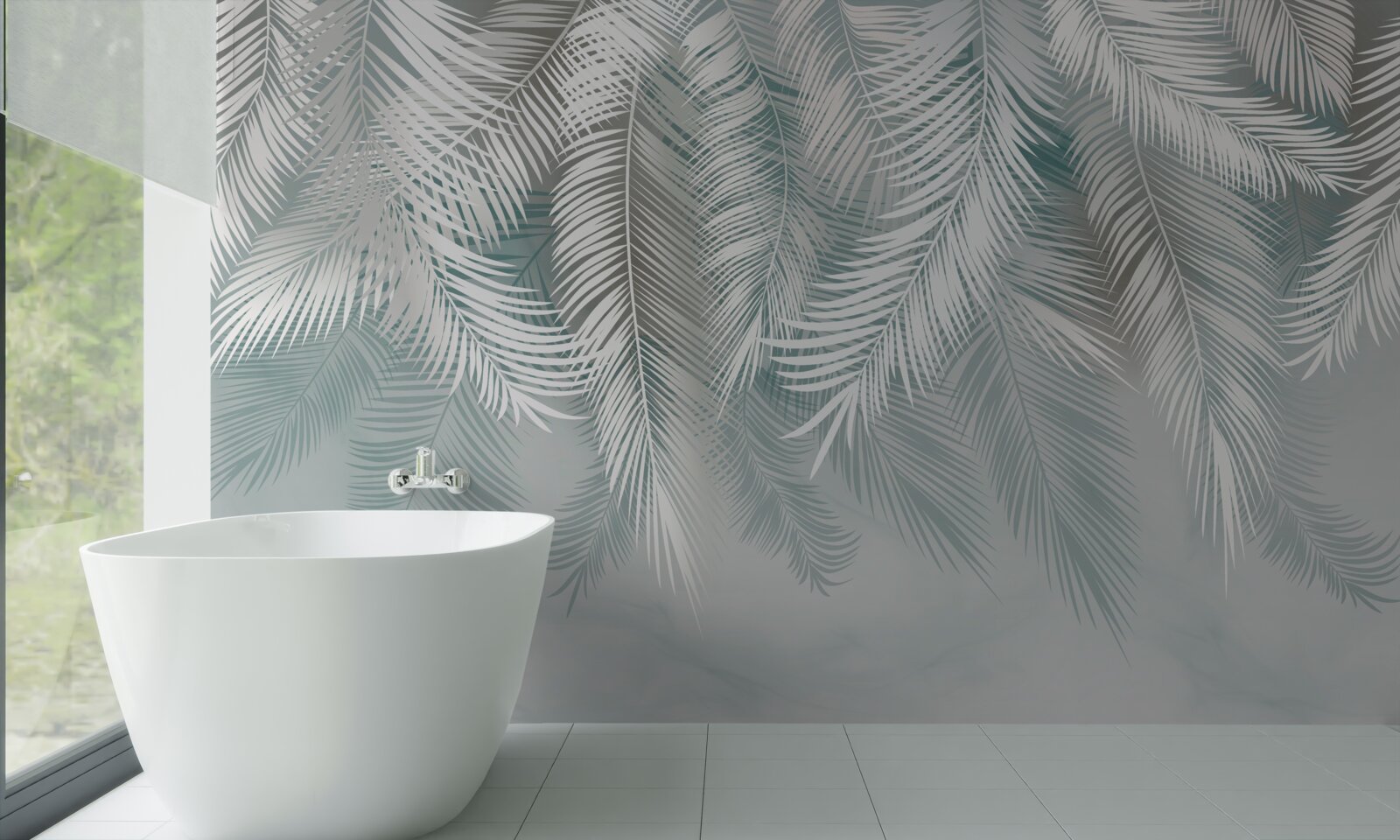 Fototapet frunzele de palmier seamănă cu penele