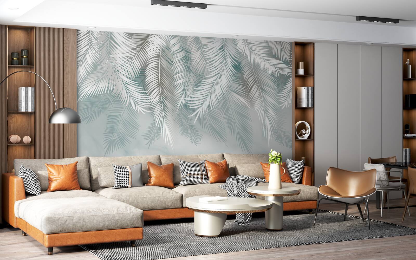 Fototapet frunzele de palmier seamănă cu penele