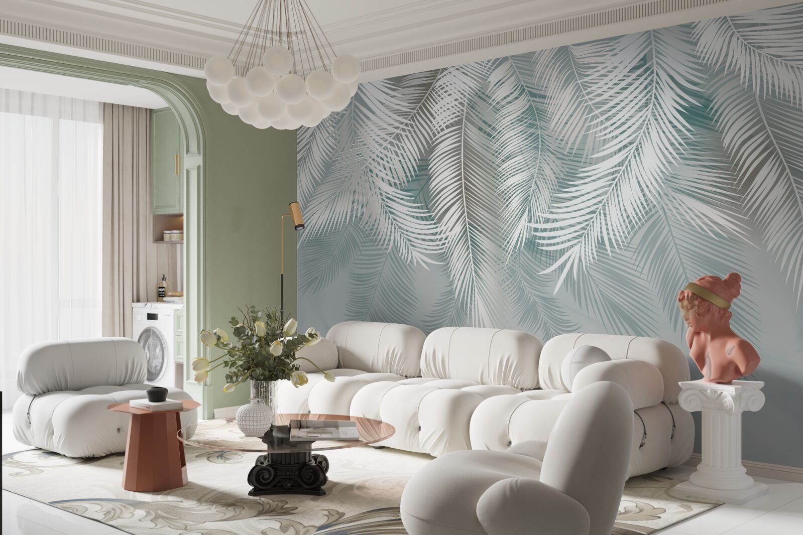 Fototapet frunzele de palmier seamănă cu penele