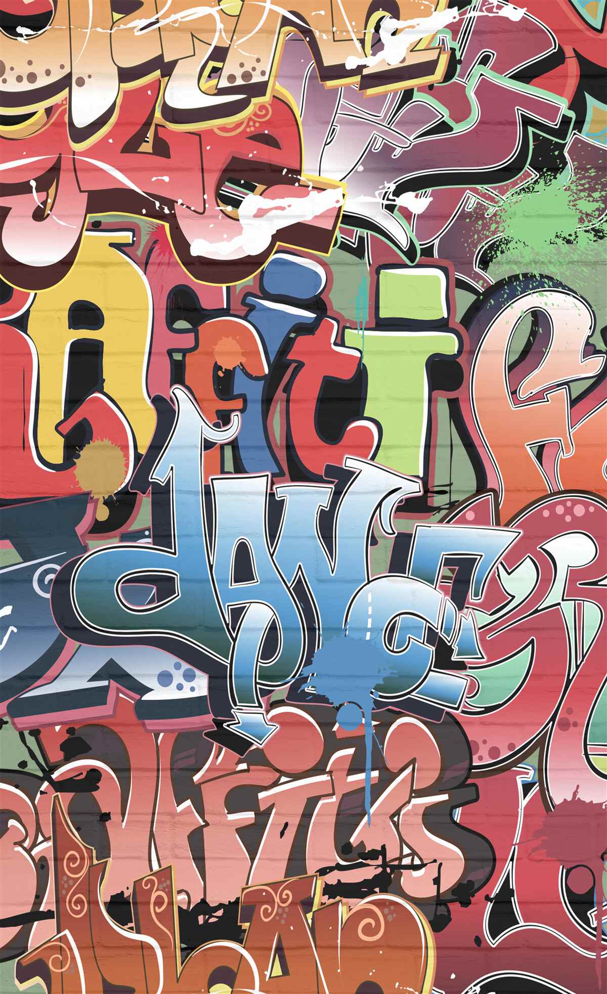 Fototapet text exploziv de artă stradală