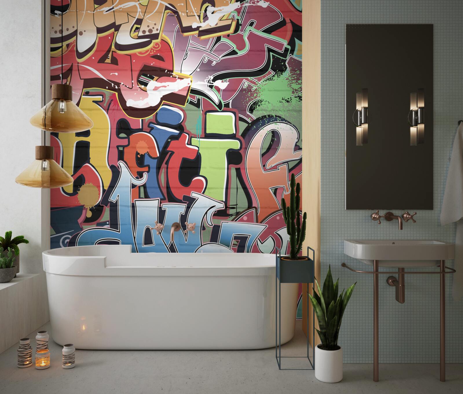 Fototapet text exploziv de artă stradală