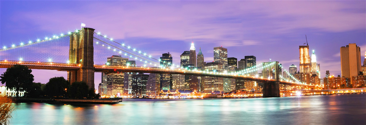 Fototapet vedere la Manhattan noaptea