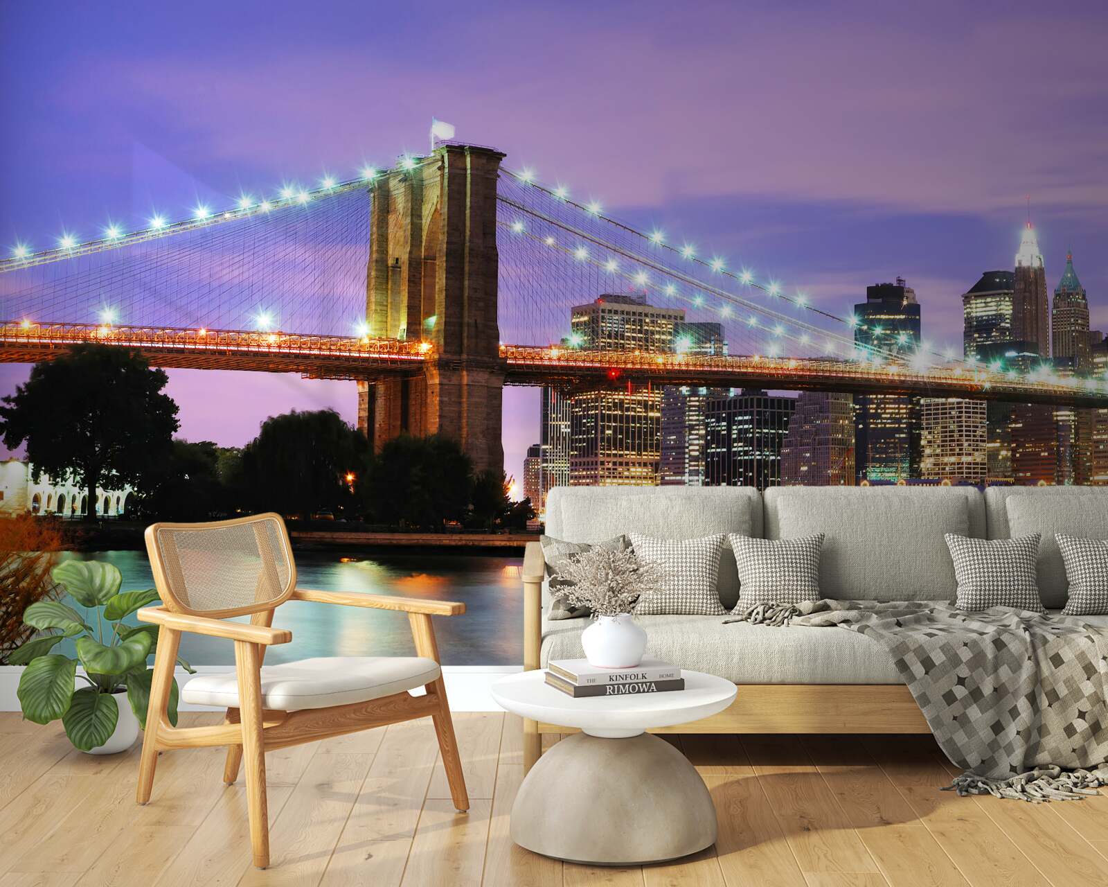 Fototapet vedere la Manhattan noaptea