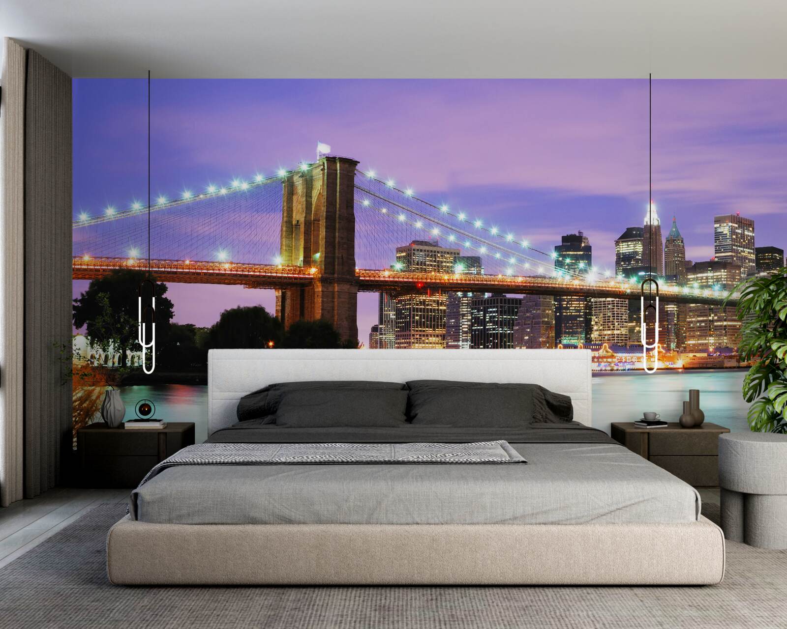 Fototapet vedere la Manhattan noaptea