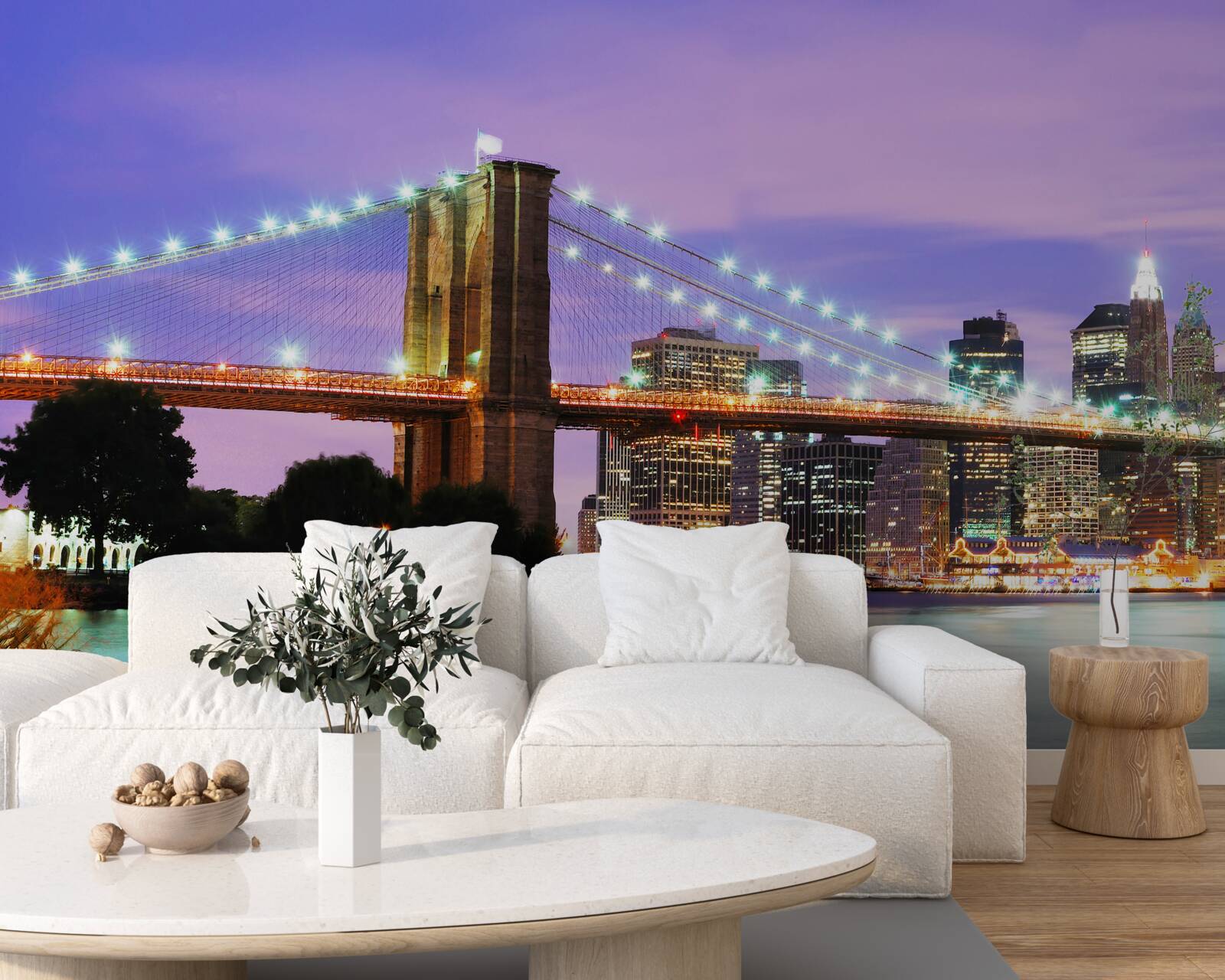 Fototapet vedere la Manhattan noaptea