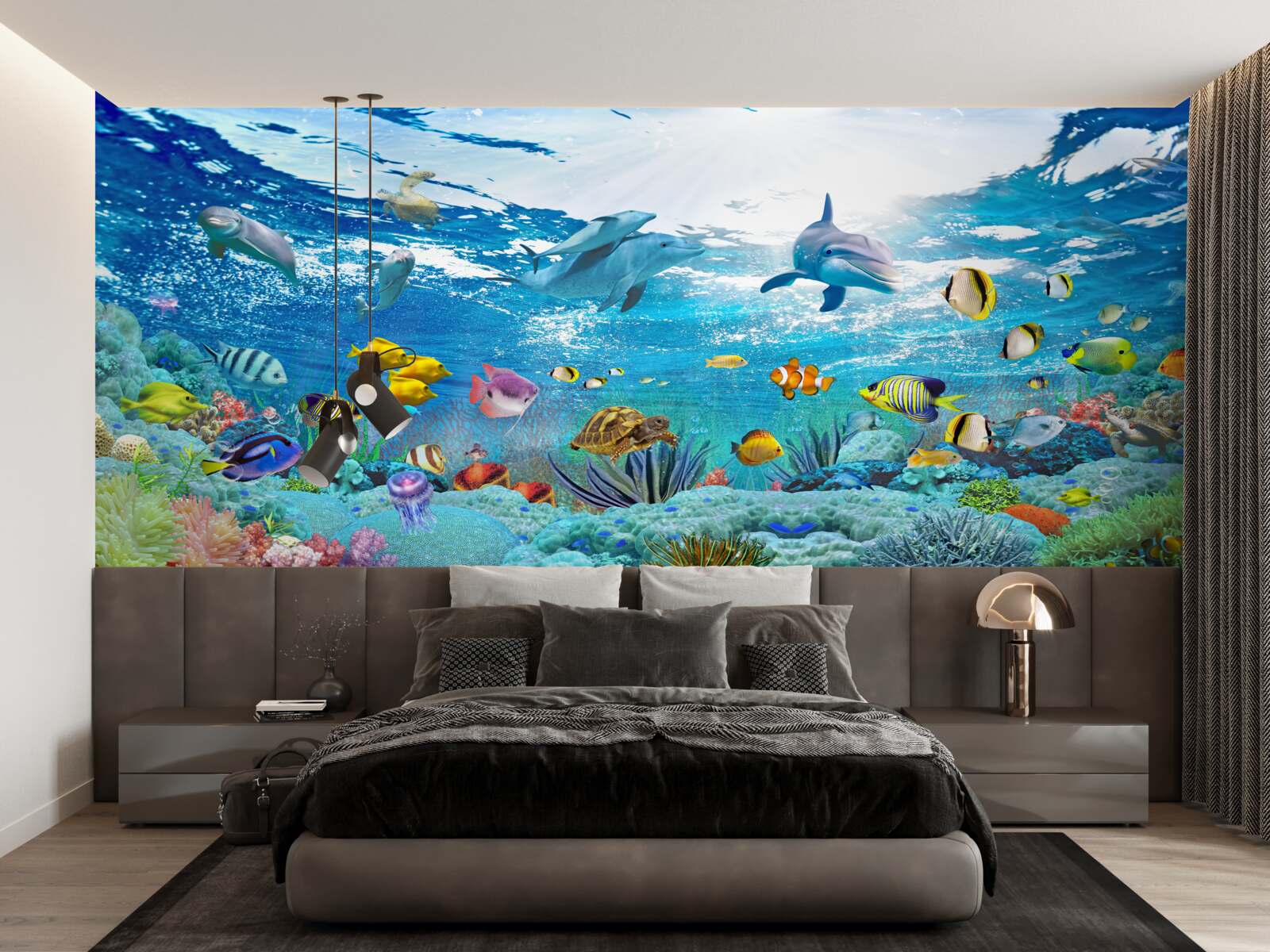 Fototapet Lumea sub apă la adâncime