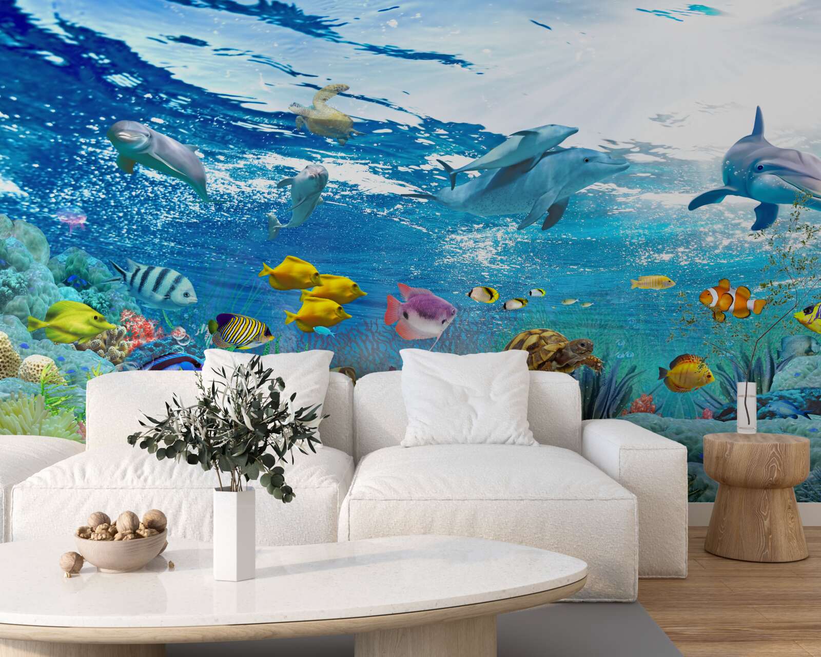 Fototapet Lumea sub apă la adâncime