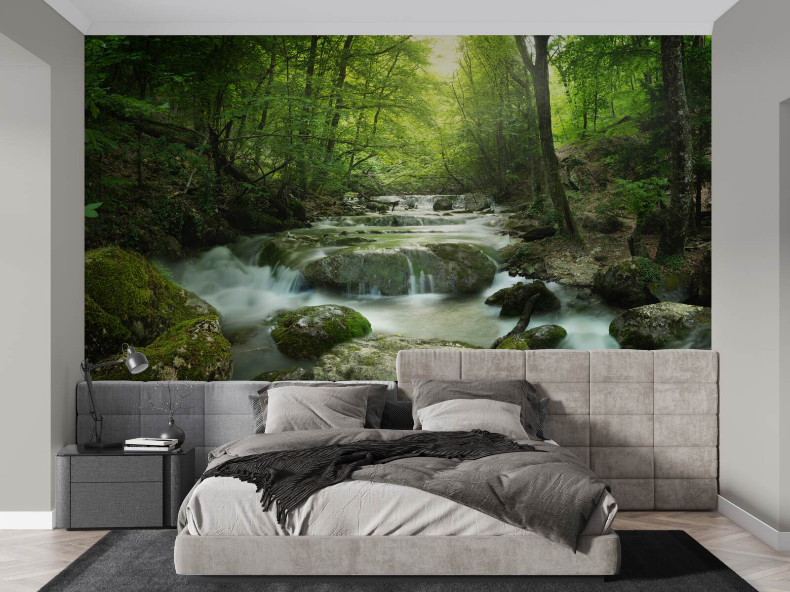 Fototapet apele calme ale unei cascade de pădure