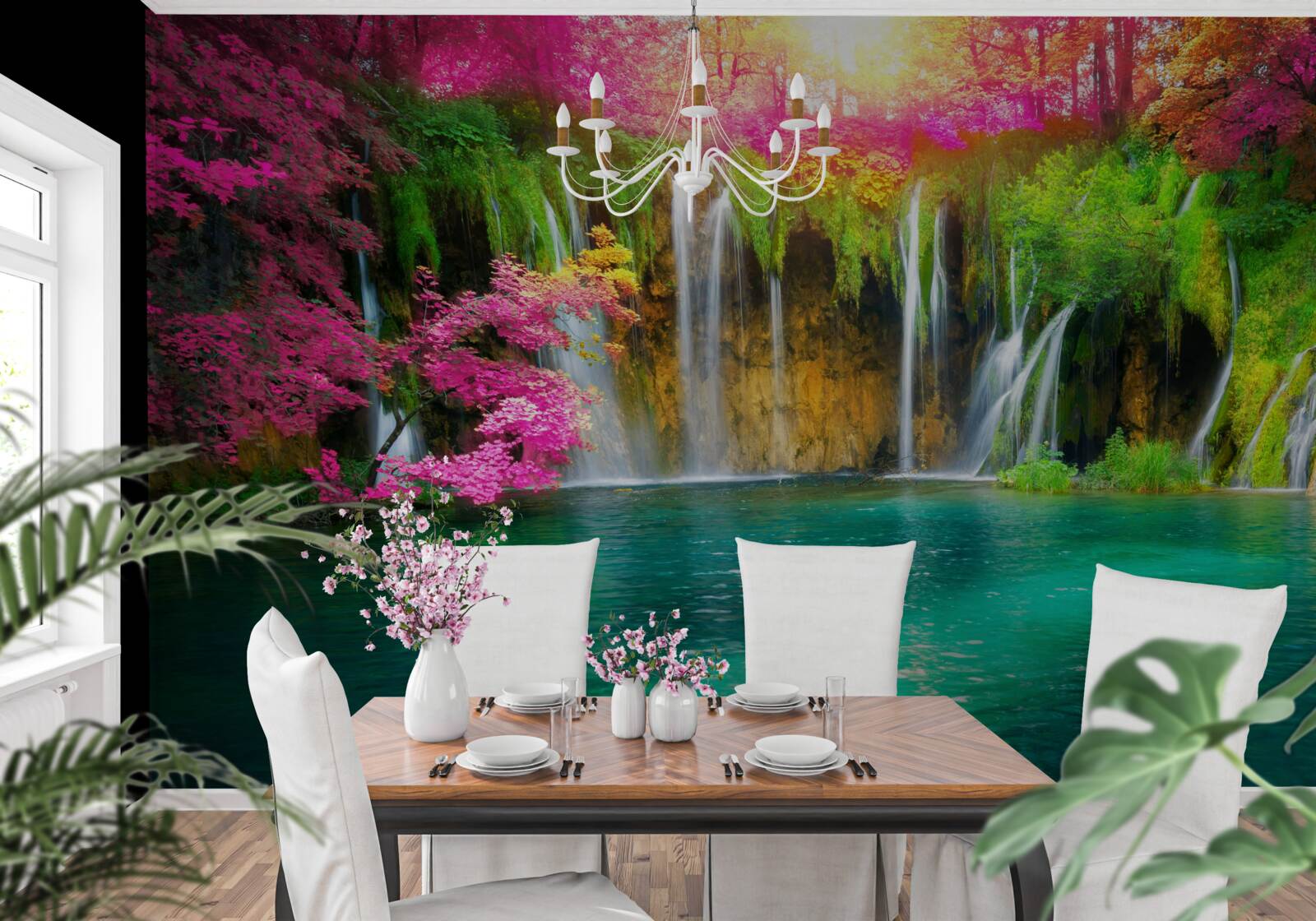 Fototapet cascada are apă limpede și arată ca o bucată de paradis