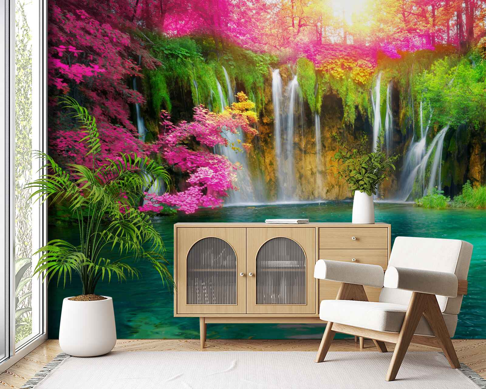 Fototapet cascada are apă limpede și arată ca o bucată de paradis