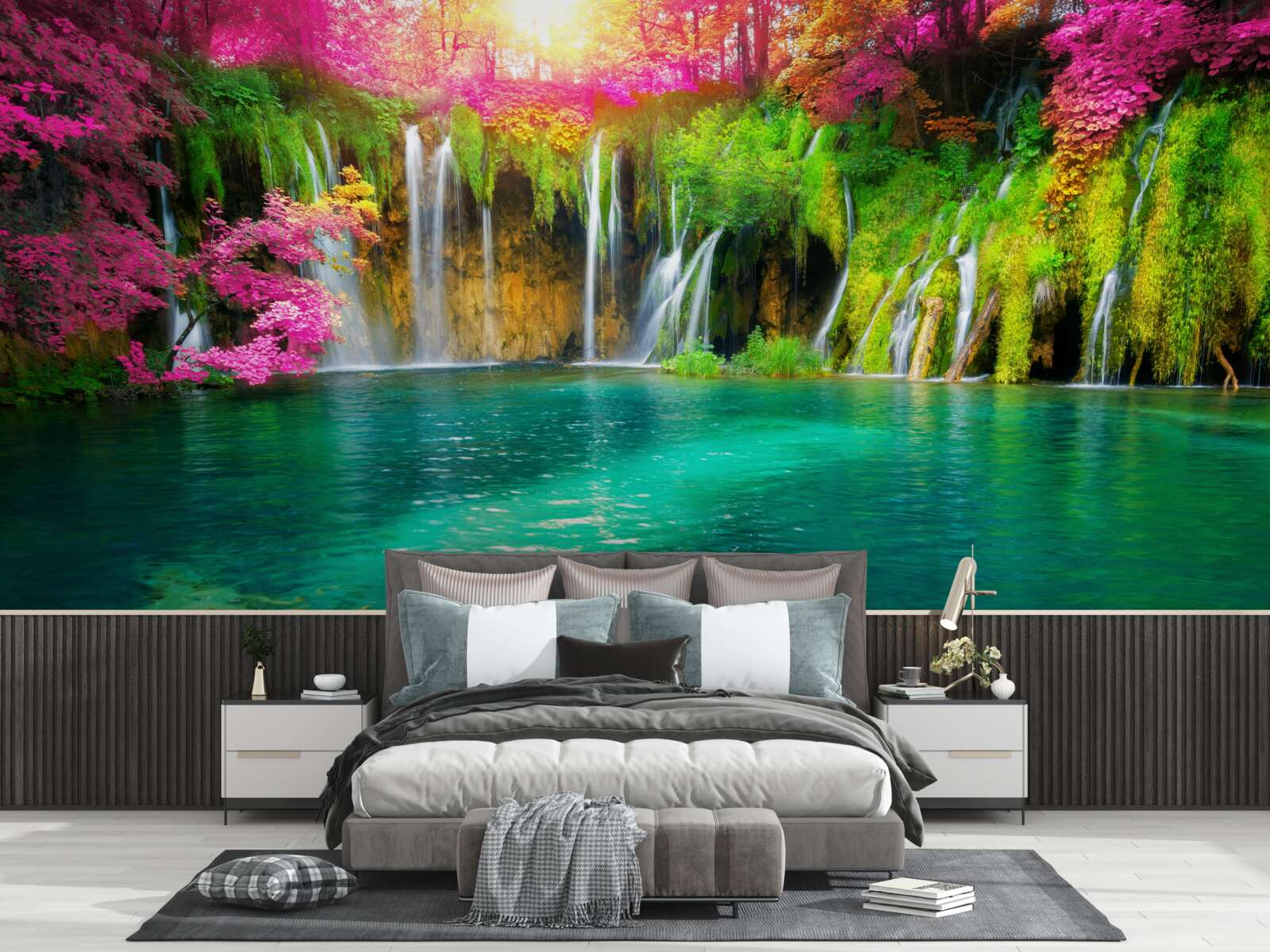 Fototapet cascada are apă limpede și arată ca o bucată de paradis