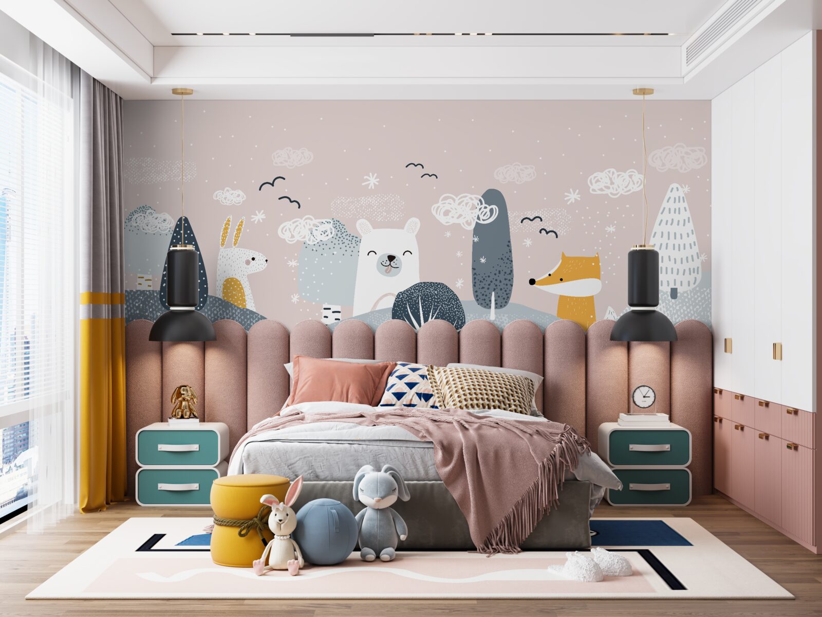 Fototapet animale reprezentate în pădure