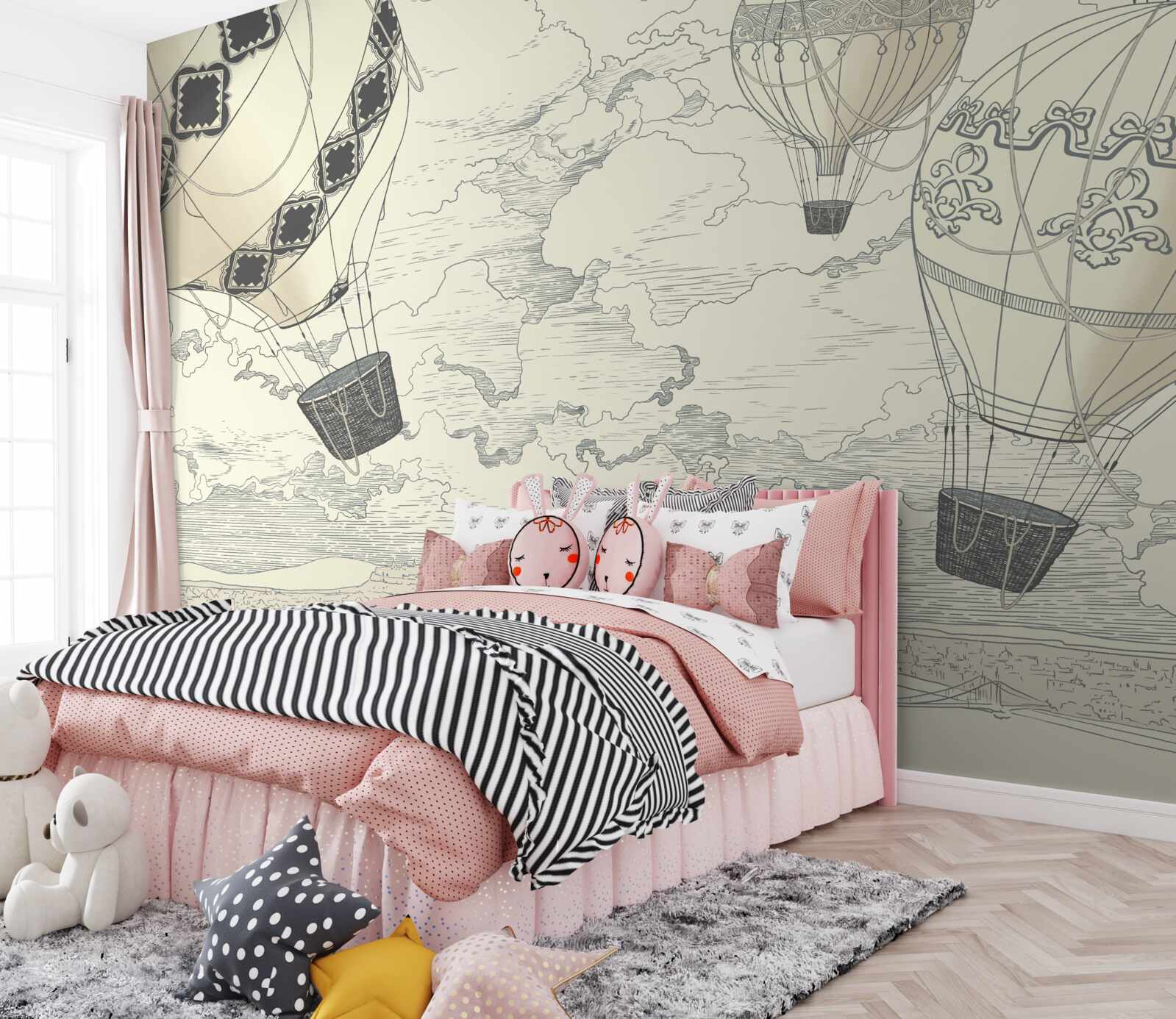 Fototapet baloanele plutesc pe cer