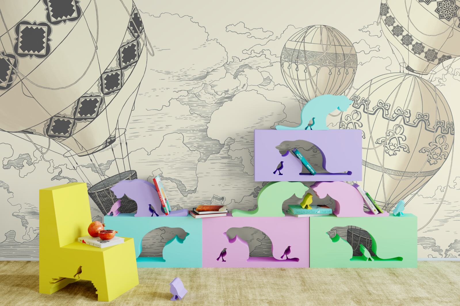 Fototapet baloanele plutesc pe cer