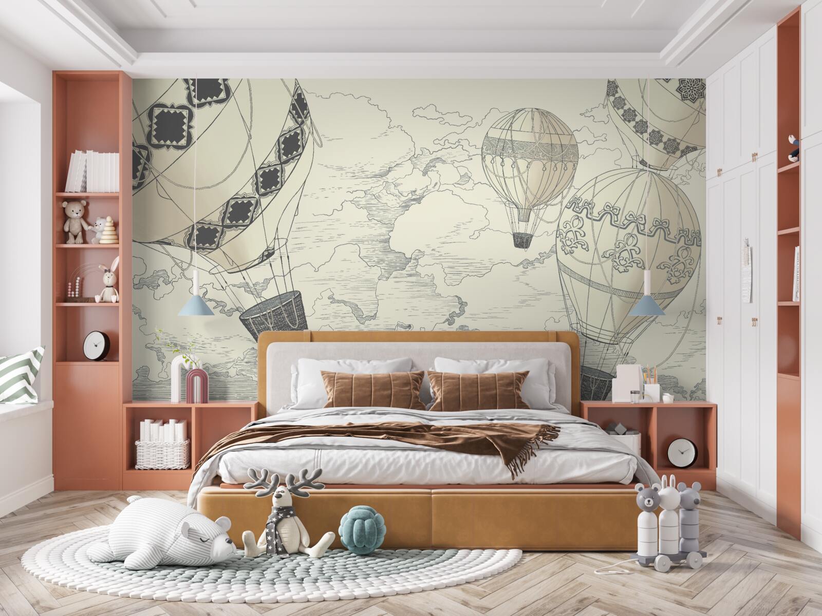 Fototapet baloanele plutesc pe cer