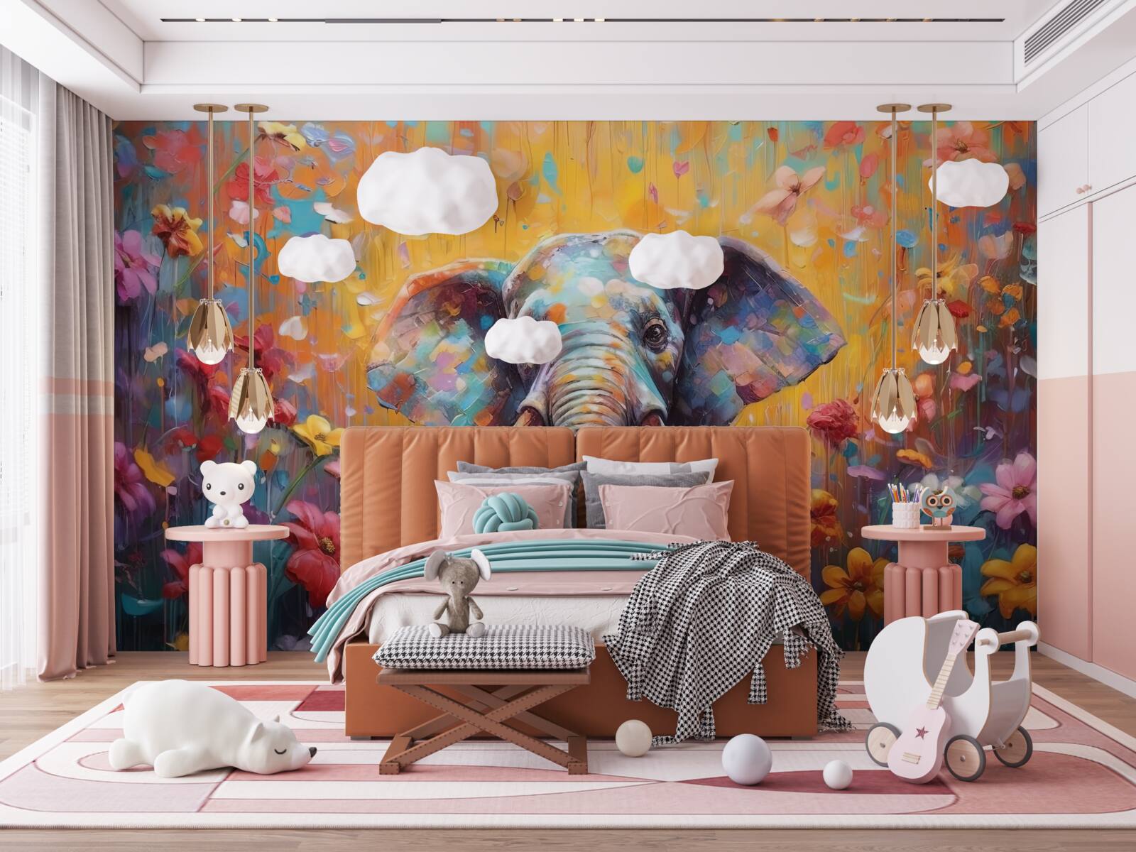 Fototapet elefant colorat