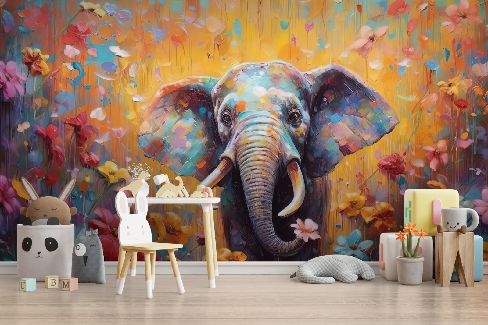 Fototapet elefant colorat