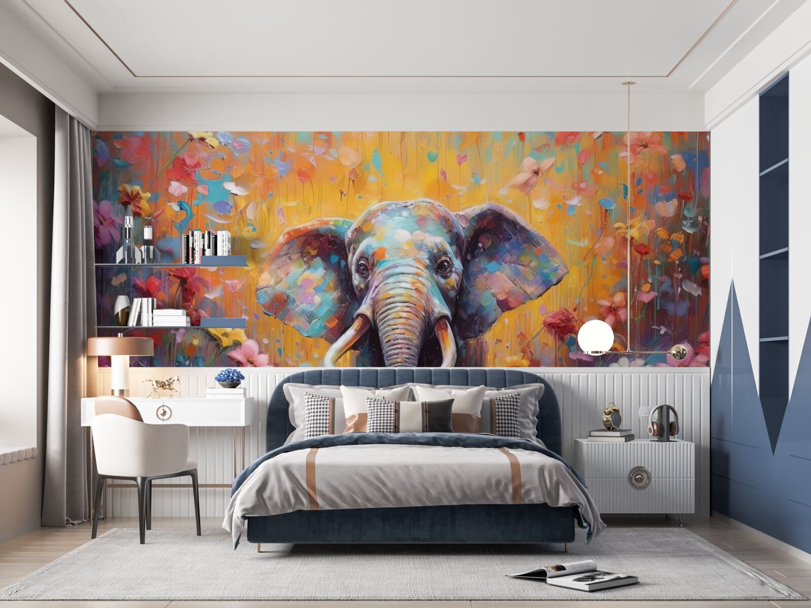 Fototapet elefant colorat