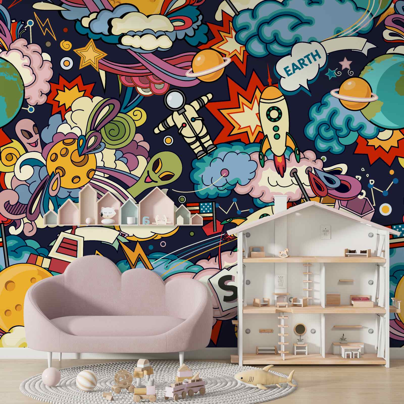 Fototapet graffiti colorat și luminos