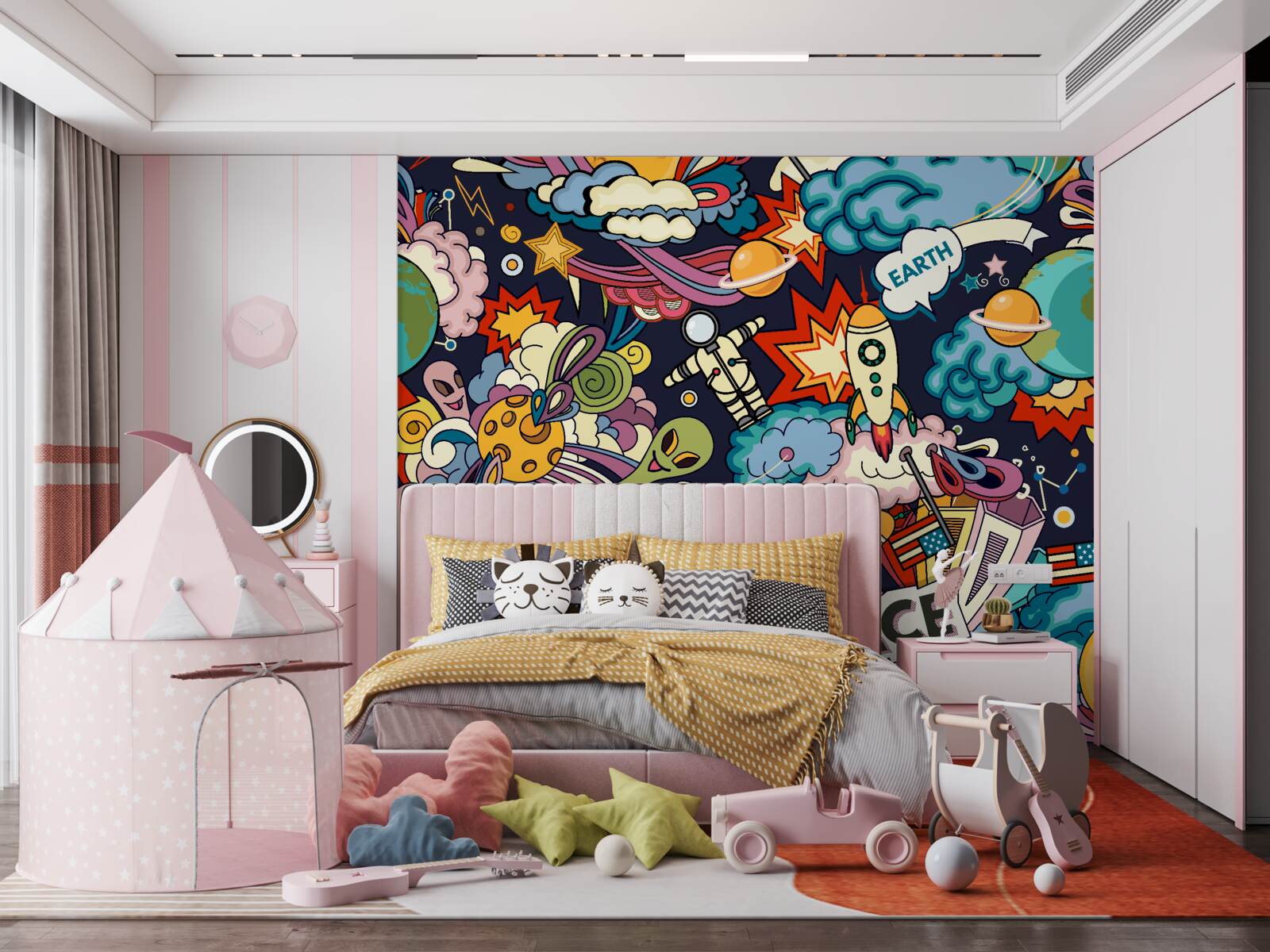 Fototapet graffiti colorat și luminos