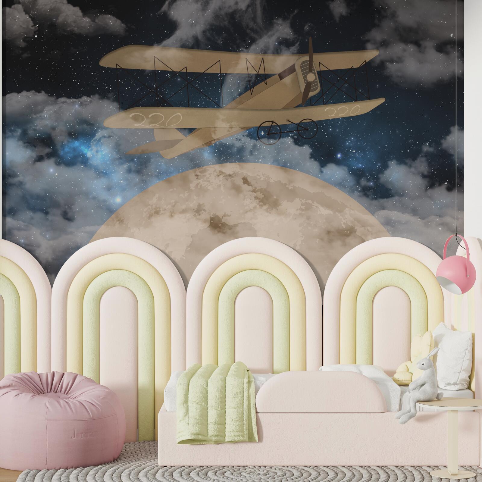 Fototapet avion cu elice în aer