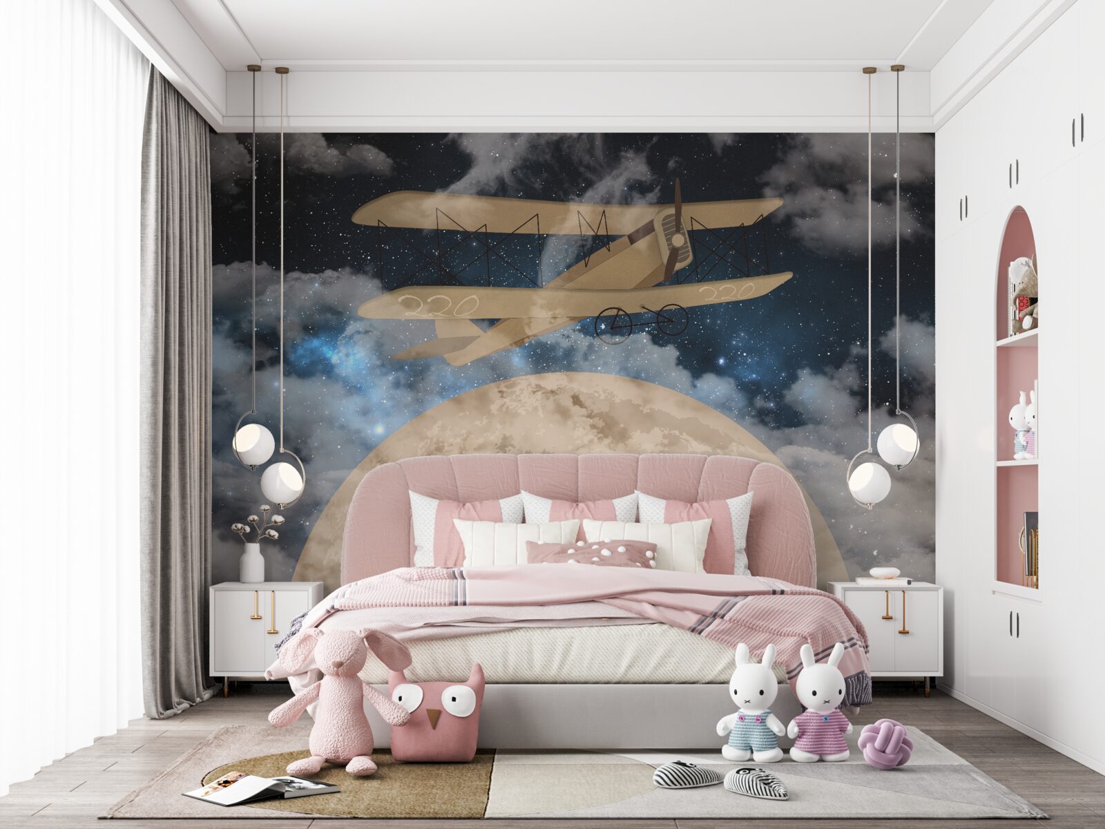 Fototapet avion cu elice în aer