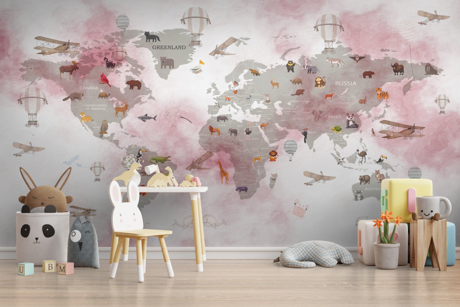 Fototapet hartă detaliată a lumii