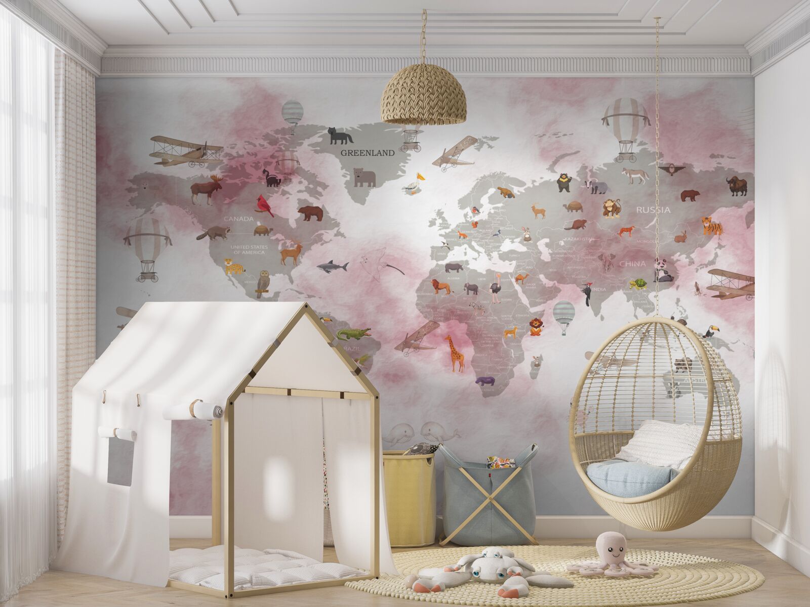 Fototapet hartă detaliată a lumii