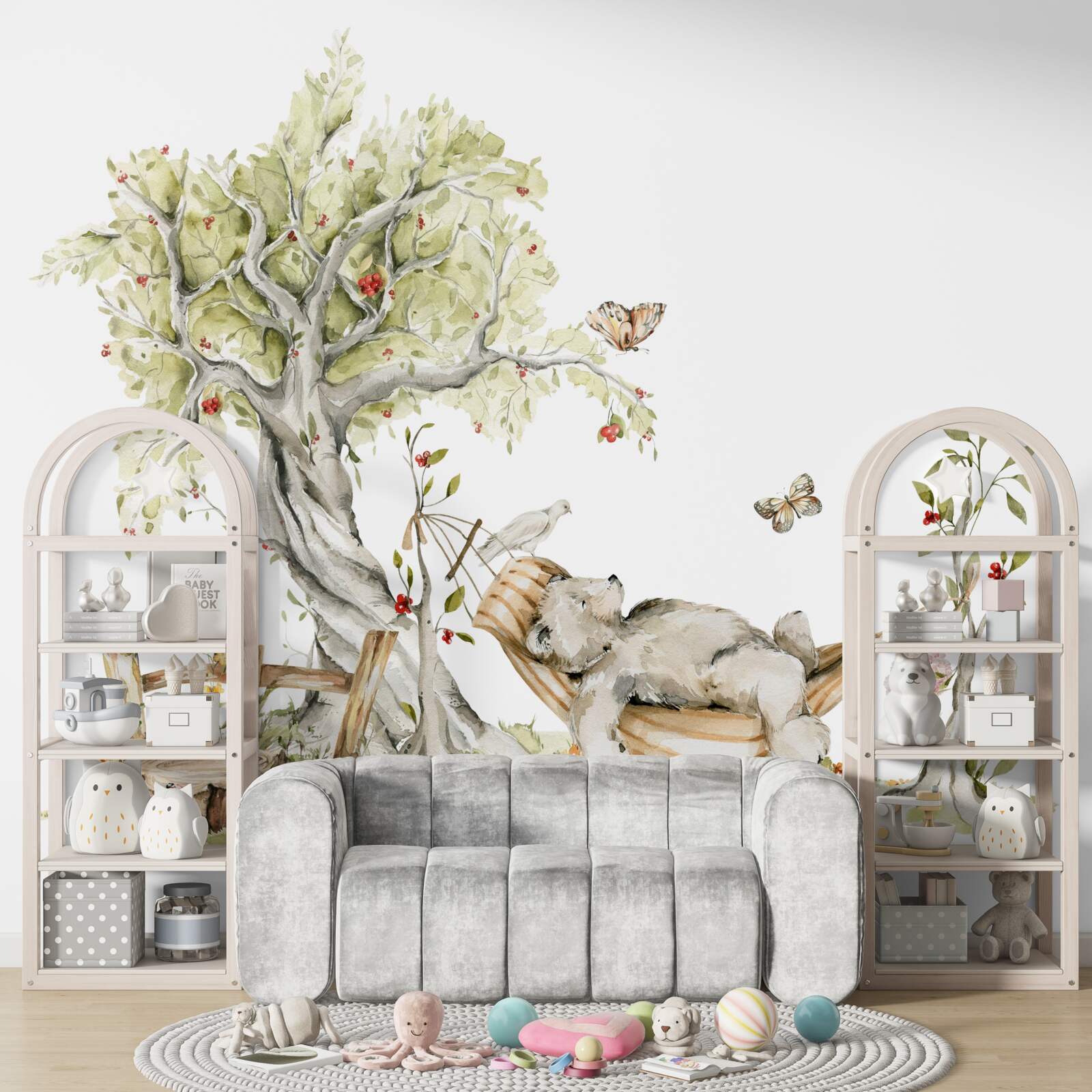 Fototapet un urs se relaxează pe un hamac