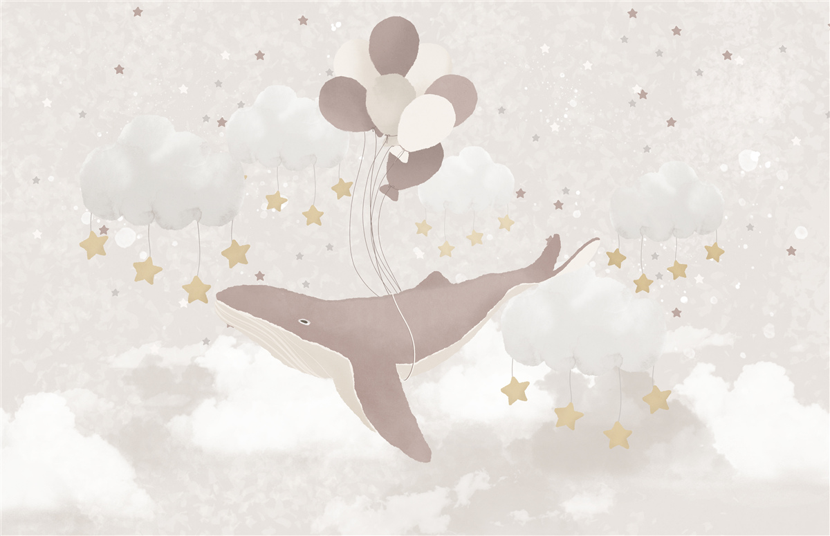 Fototapet sperma de balenă plutește pe baloane