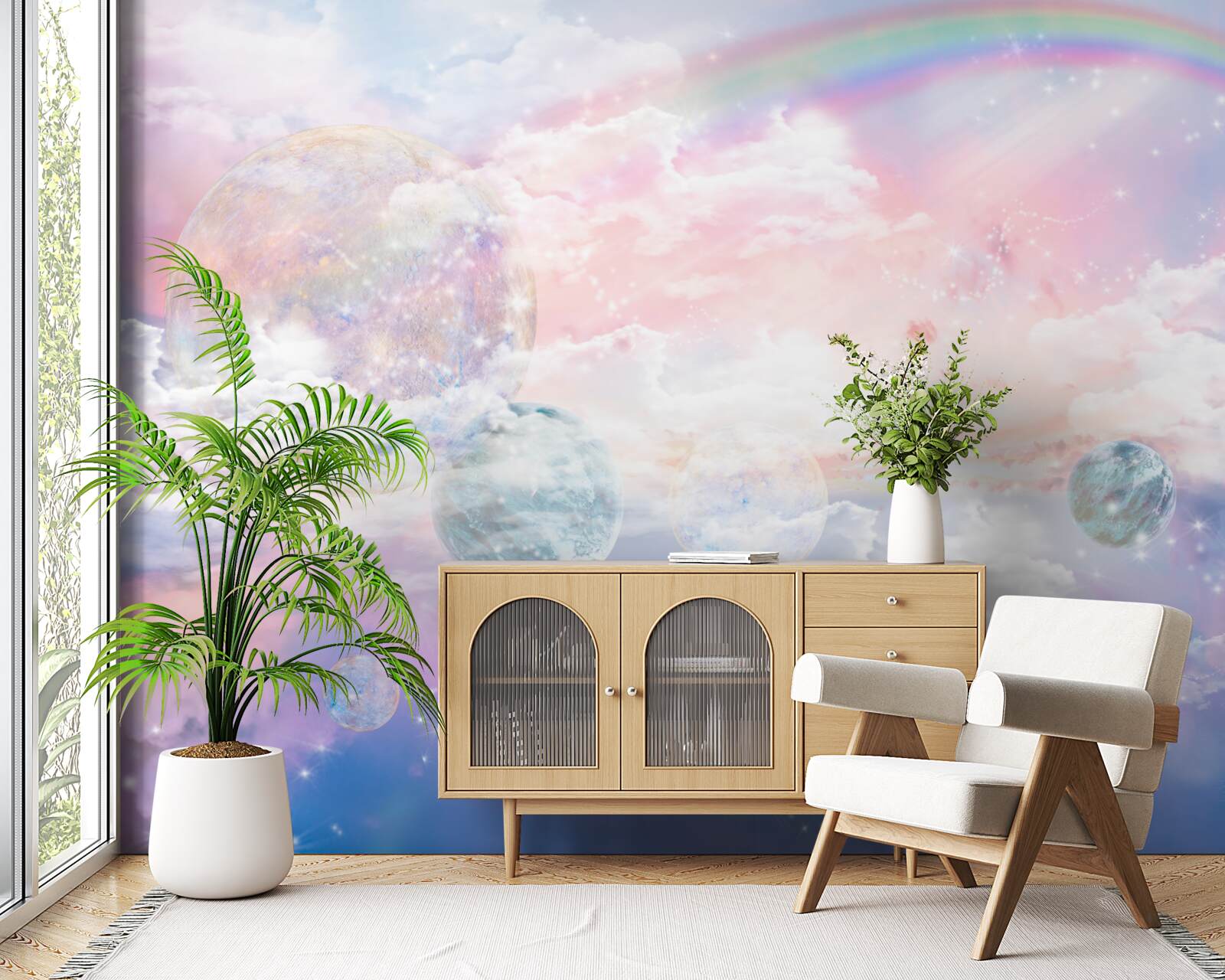 Fototapet un cer plin de romantism și curcubee