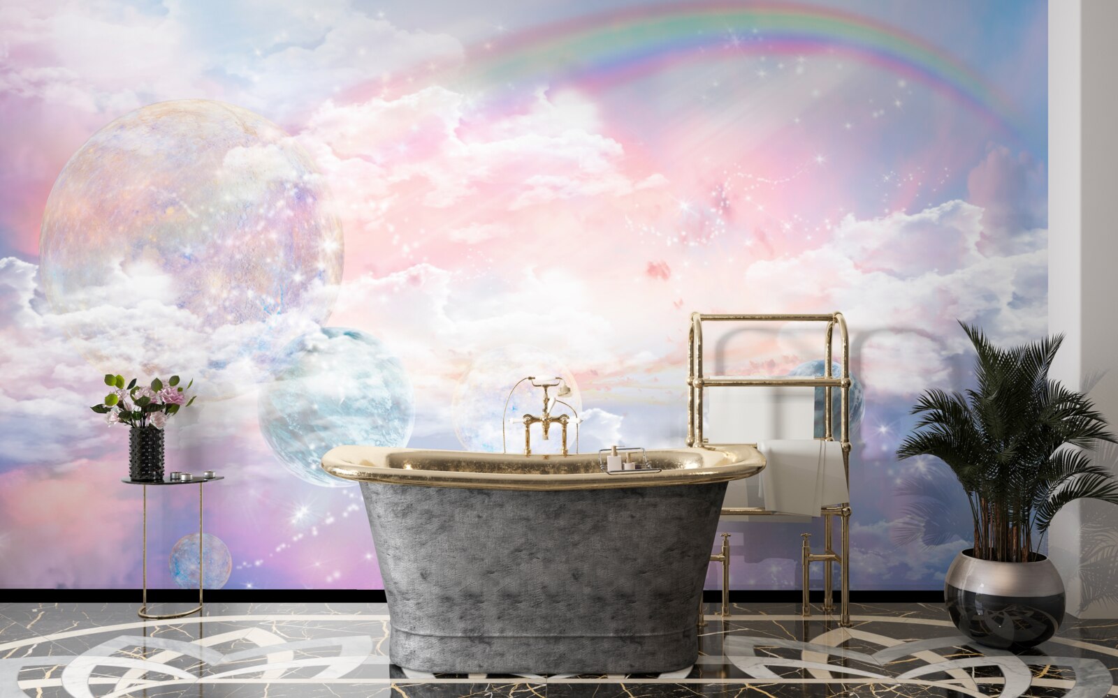 Fototapet un cer plin de romantism și curcubee