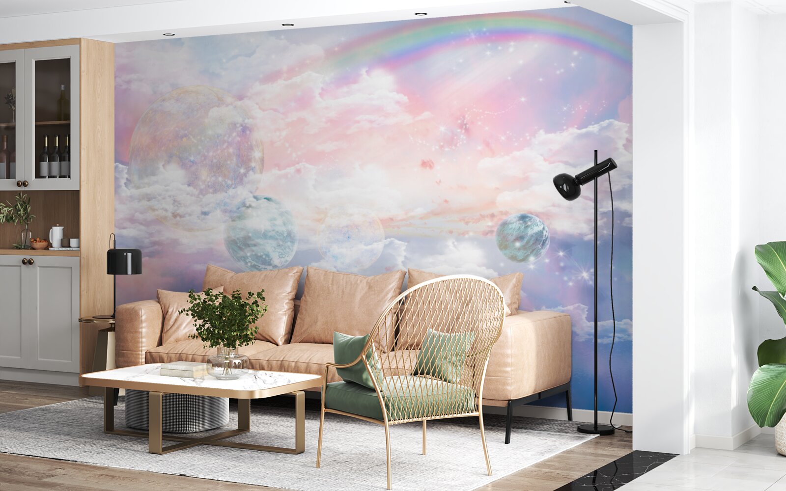 Fototapet un cer plin de romantism și curcubee