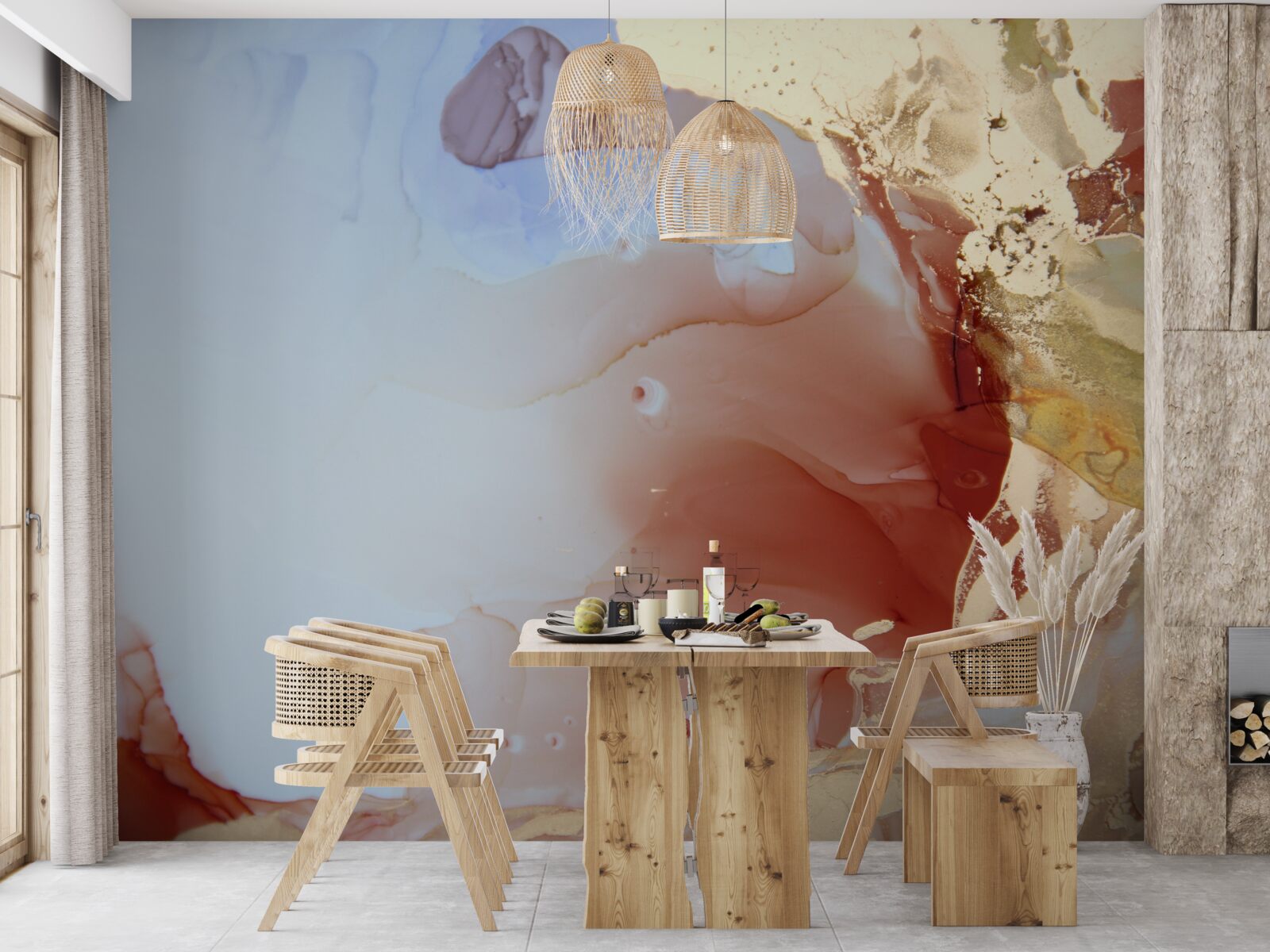 Fototapet picături de vopsea multicolore