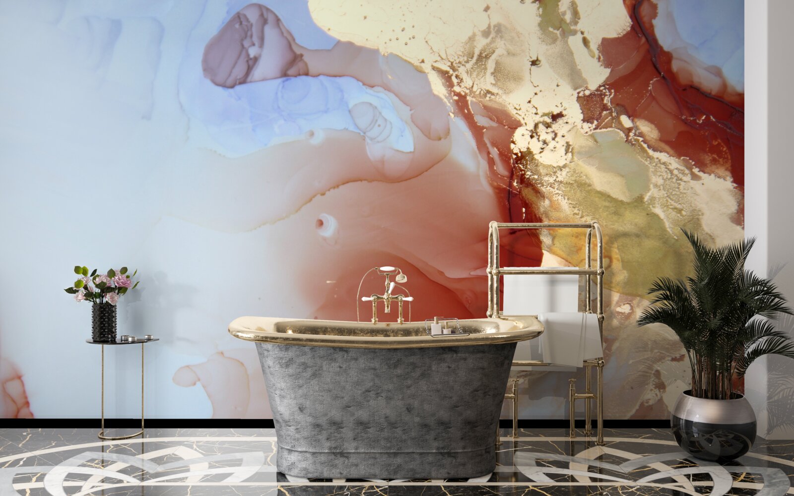 Fototapet picături de vopsea multicolore