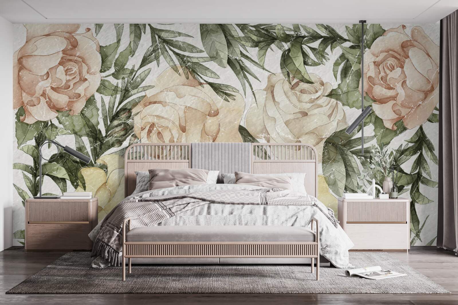 Fototapet trandafiri viu colorați