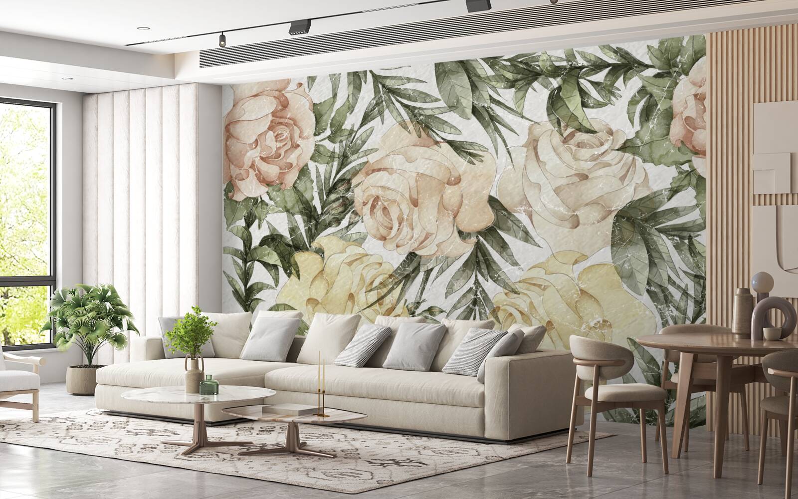 Fototapet trandafiri viu colorați